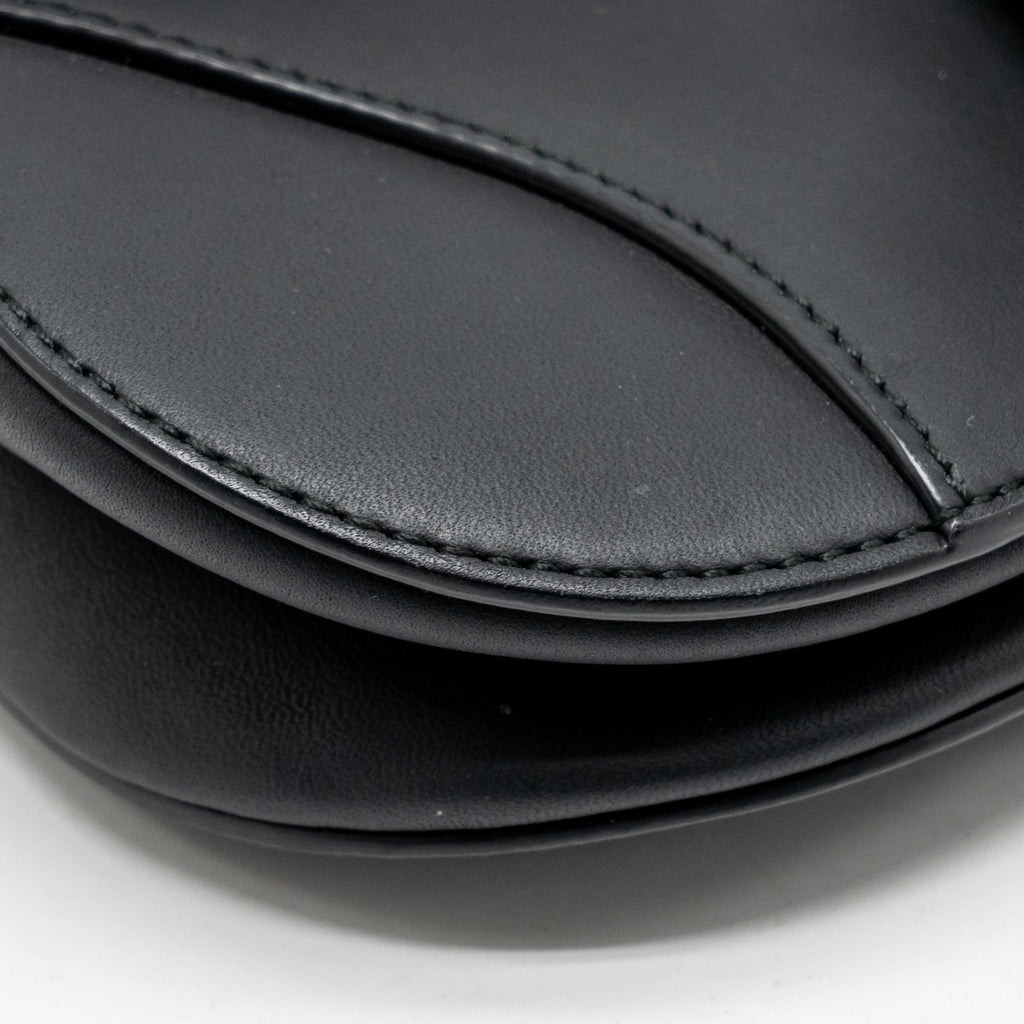 Dior mini saddle bag calfskin so black with an extra strap