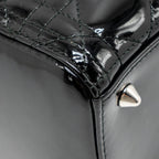DIOR MEDIUM LADY DIOR PATENT LEATHER BLACK SHW