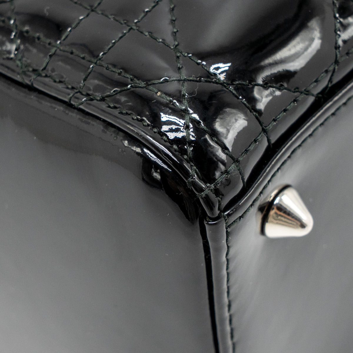 DIOR MEDIUM LADY DIOR PATENT LEATHER BLACK SHW