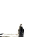 CHANEL 23C SMALL HOBO BAG SHINY CALFSKIN BLACK BRUSHED GHW (MICROCHIP)