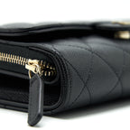 CHANEL 22C 3 IN 1 WALLET ON CHAIN CAVIAR BLACK LGHW