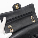 CHANEL VINTAGE SMALL CLASSIC DOUBLE FLAP BAG CAVIAR BLACK GHW