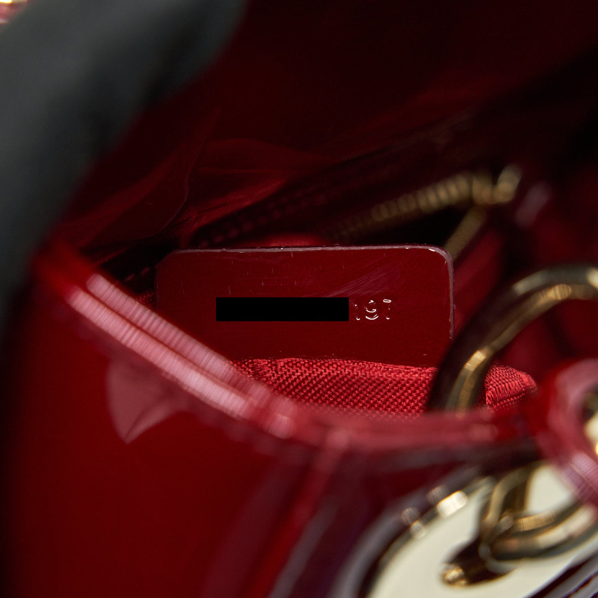 DIOR MINI LADY DIOR PATENT LEATHER RED WITH LGHW