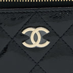 CHANEL VANITY CASE GLAZED LAMBSKIN BLACK LGHW