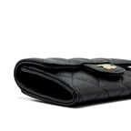 CHANEL CLASSIC FLAP CARD HOLDER CAVIAR BLACK GHW (MICROCHIP)