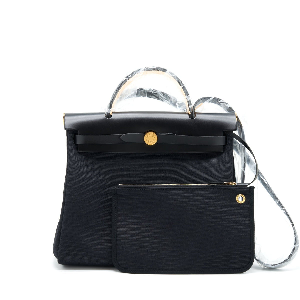 HERMES HERBAG RETOURNE ZIP 31 BAG BLACK GHW