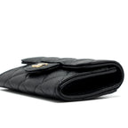 CHANEL CLASSIC FLAP CARD HOLDER CAVIAR BLACK GHW (MICROCHIP)