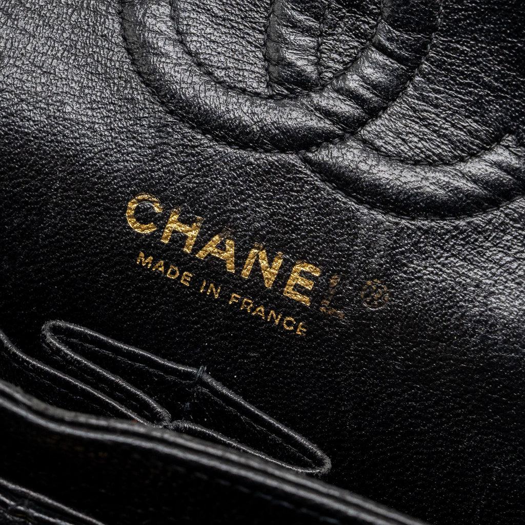 CHANEL VINTAGE SMALL CLASSIC DOUBLE FLAP BAG CAVIAR BLACK GHW