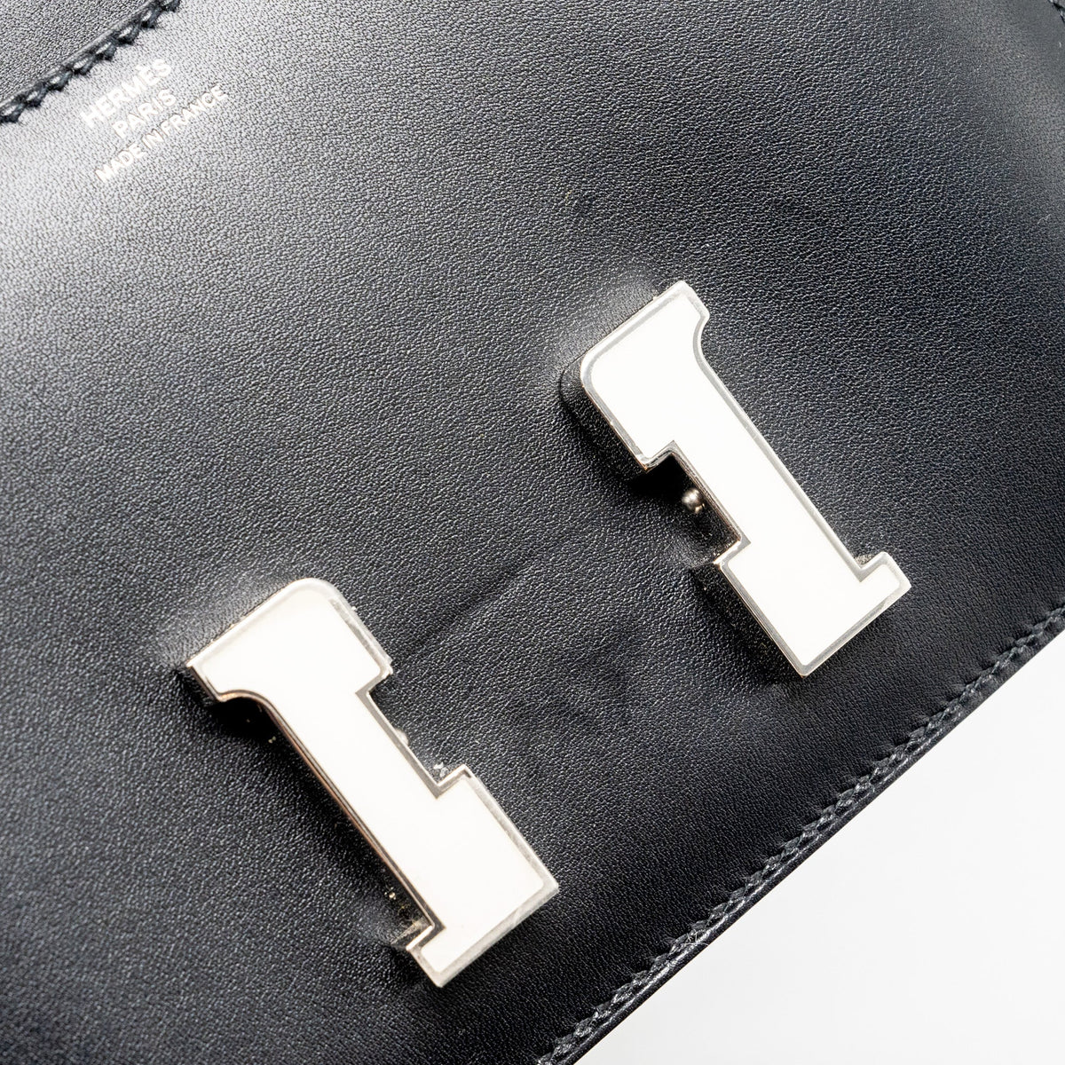 HERMES MINI CONSTANCE ALLEGRO BLACK / WHITE SHW
