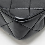 Chanel CC Mini Flap Bag with Adjustable Pearls Chain Lambskin Black GHW (Microchip)