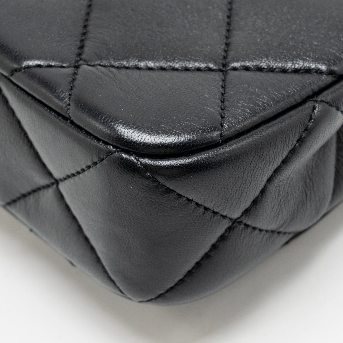 Chanel CC Mini Flap Bag with Adjustable Pearls Chain Lambskin Black GHW (Microchip)