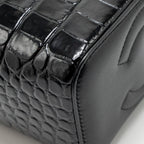 Chanel Top Handle Long Vanity Crocodile Embossed Calfskin Black GHW (Microchip)