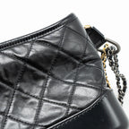 CHANEL SMALL GABRIELLE HOBO BAG AGED CALFSKIN BLACK MULTICOLOUR HARDWARE