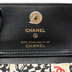 CHANEL MINI FLAP BAG FABRIC BEIGE / MULTICOLOUR LGHW (MICROCHIP)