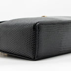 Chanel Vanity with Chain Lizard Embossed Calfskin Black GHW (Microchip)
