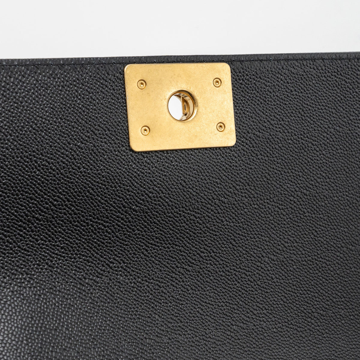 CHANEL MEDIUM BOY BAG LIMITED EDITION CAVIAR BLACK GHW (MICROCHIP)