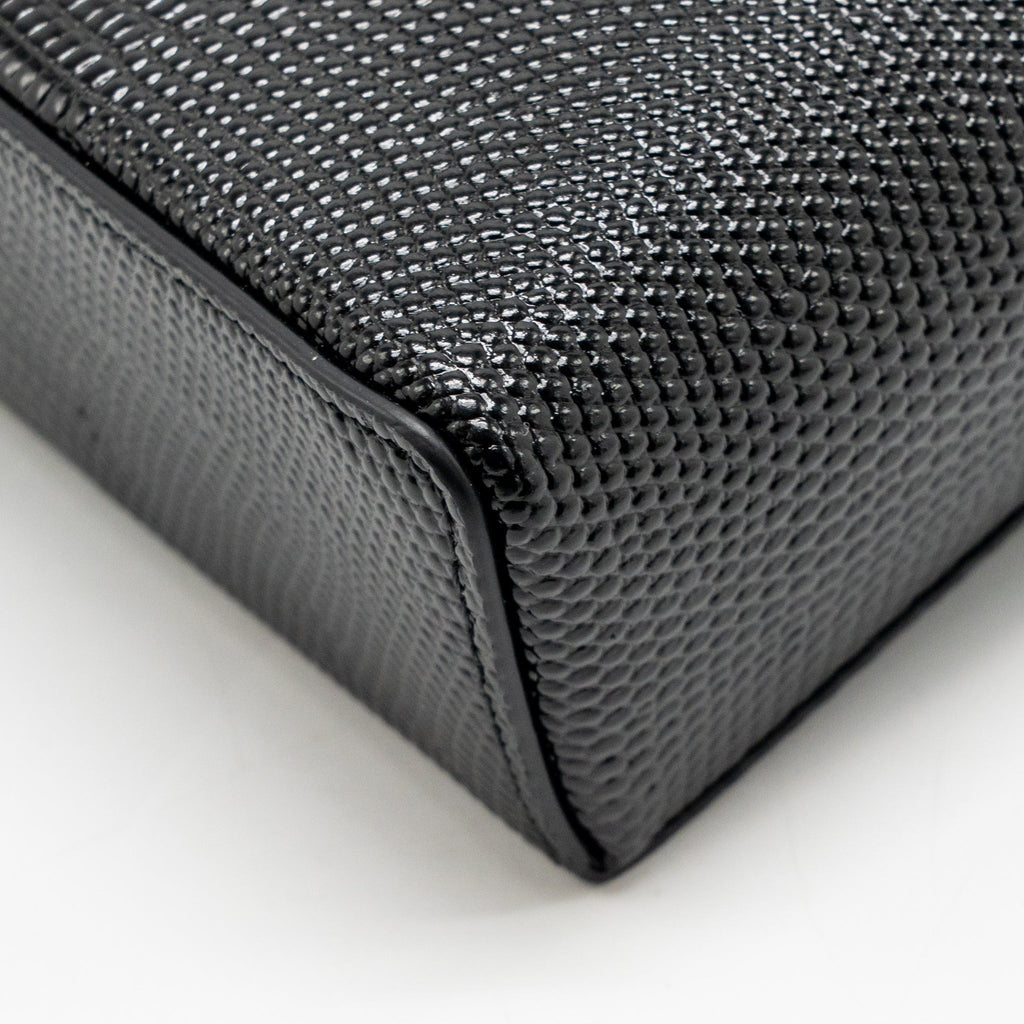Chanel Vanity with Chain Lizard Embossed Calfskin Black GHW (Microchip)