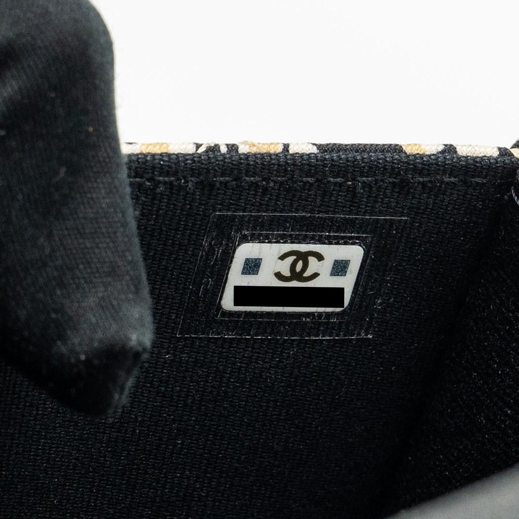 CHANEL MINI FLAP BAG FABRIC BEIGE / MULTICOLOUR LGHW (MICROCHIP)