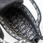 DIOR MINI BOOK TOTE BLUE OBLIQUE EMBROIDERY