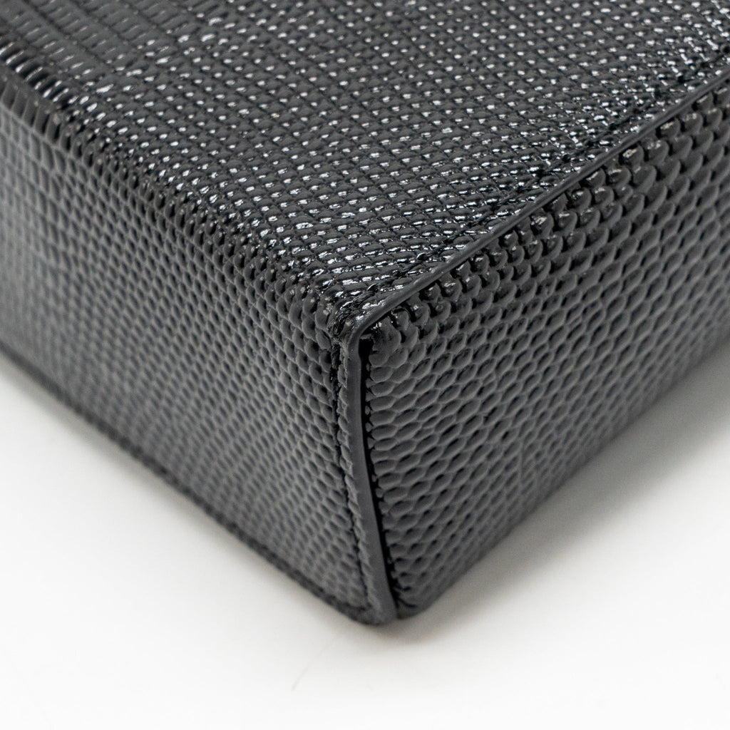 Chanel Vanity with Chain Lizard Embossed Calfskin Black GHW (Microchip)