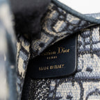 DIOR MINI BOOK TOTE BLUE OBLIQUE EMBROIDERY