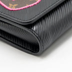 Louis Vuitton Twist Chain Wallet Limited Edition Patches EPI Black SHW
