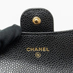 CHANEL CLASSIC FLAP CARD HOLDER CAVIAR BLACK GHW (MICROCHIP)
