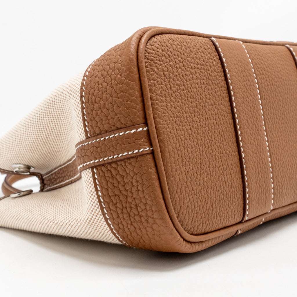 Hermes neo garden party 23 canvas/negonda ecru-beige/gold SHW
