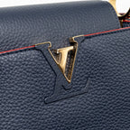 LOUIS VUITTON CAPUCINES PM TAURILLON LEATHER MARINE BLUE GHW