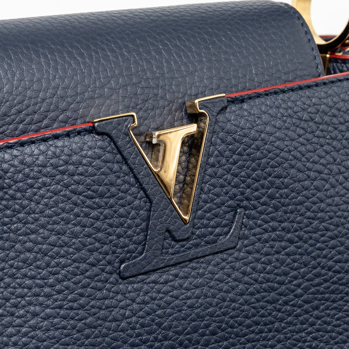 LOUIS VUITTON CAPUCINES PM TAURILLON LEATHER MARINE BLUE GHW