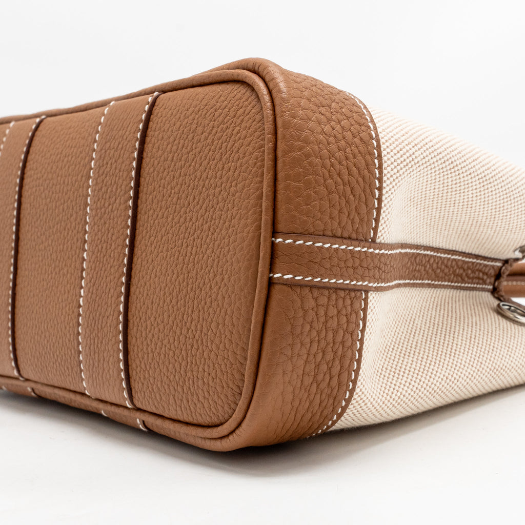 Hermes neo garden party 23 canvas/negonda ecru-beige/gold SHW