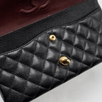 CHANEL MEDIUM CLASSIC DOUBLE FLAP BAG CAVIAR BLACK GHW