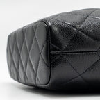 CHANEL 25C QUILTED HOBO BAG CAVIAR BLACK GHW (MICROCHIP)