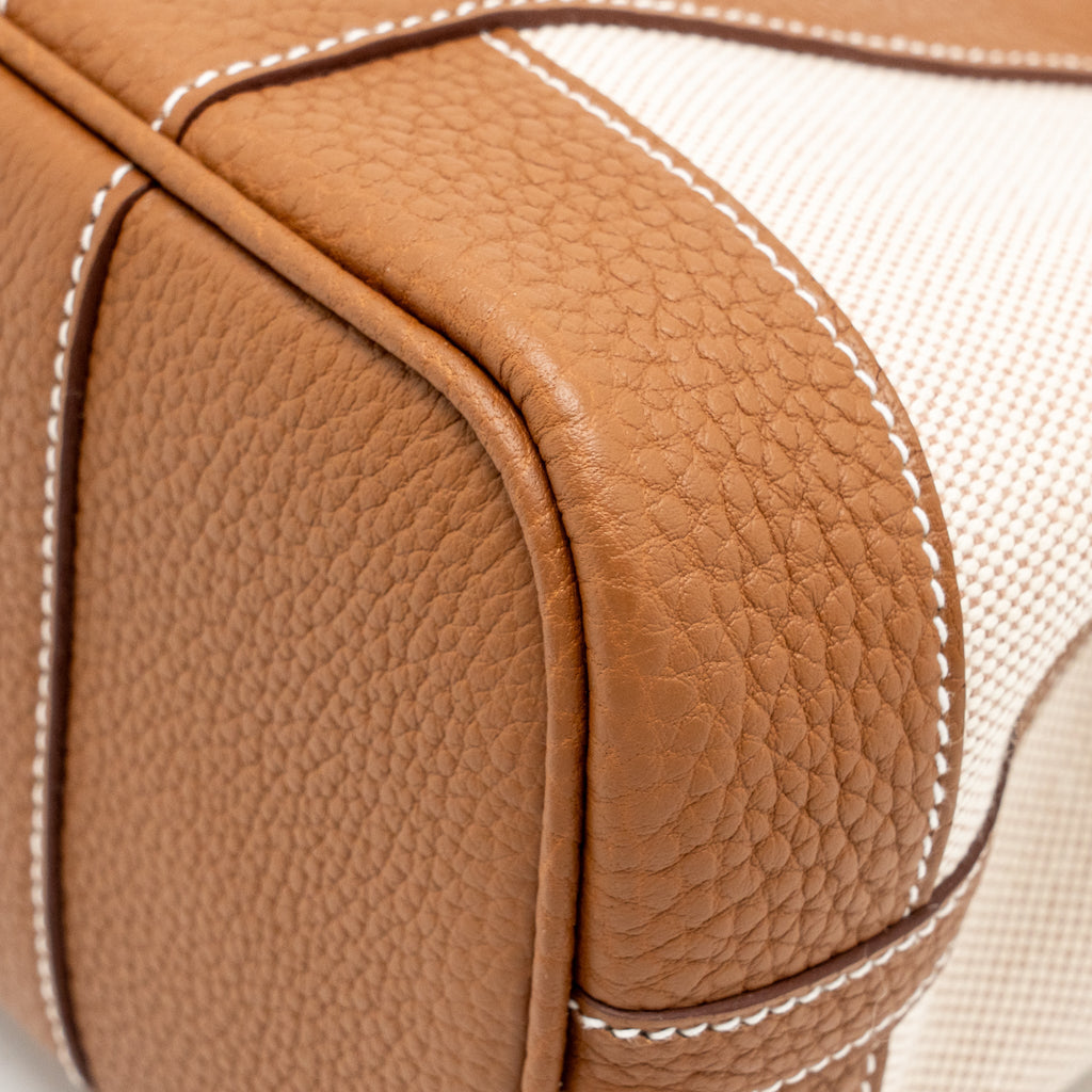 Hermes neo garden party 23 canvas/negonda ecru-beige/gold SHW