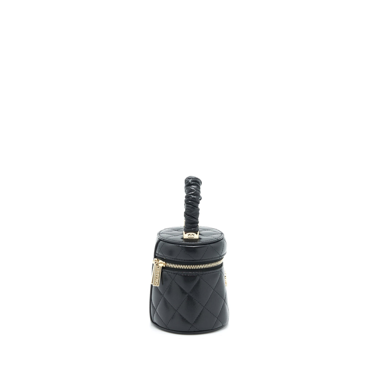CHANEL 22S TOP HANDLE SUPER MINI VANITY LAMBSKIN BLACK LGHW