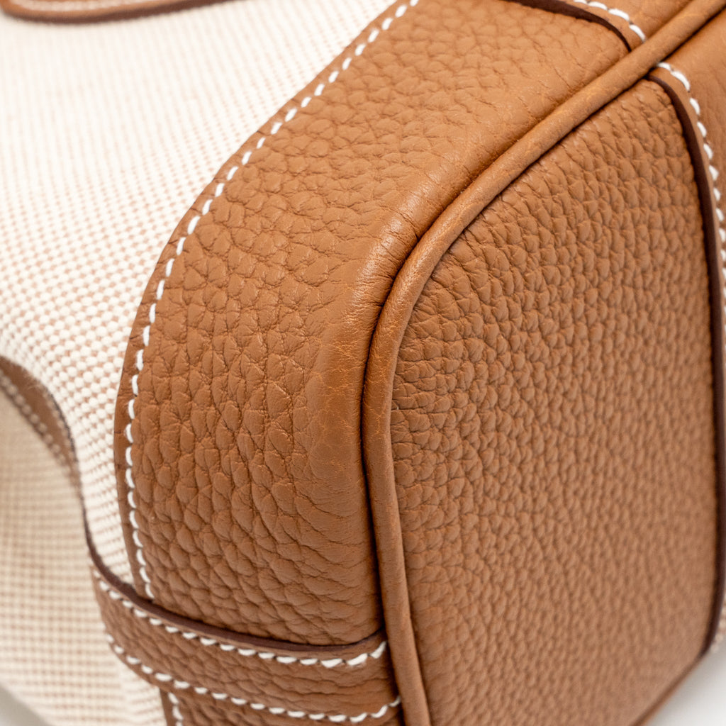 Hermes neo garden party 23 canvas/negonda ecru-beige/gold SHW