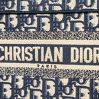 DIOR MINI BOOK TOTE BLUE OBLIQUE EMBROIDERY
