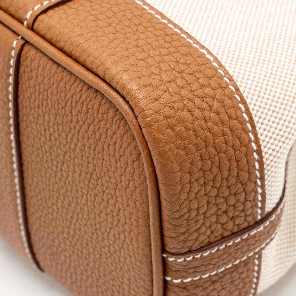 Hermes neo garden party 23 canvas/negonda ecru-beige/gold SHW