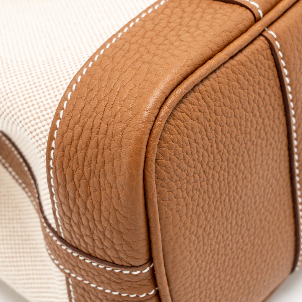 Hermes neo garden party 23 canvas/negonda ecru-beige/gold SHW