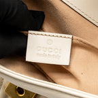 Gucci Small Marmont Shoulder Bag Matelassé chevron leather White GHW