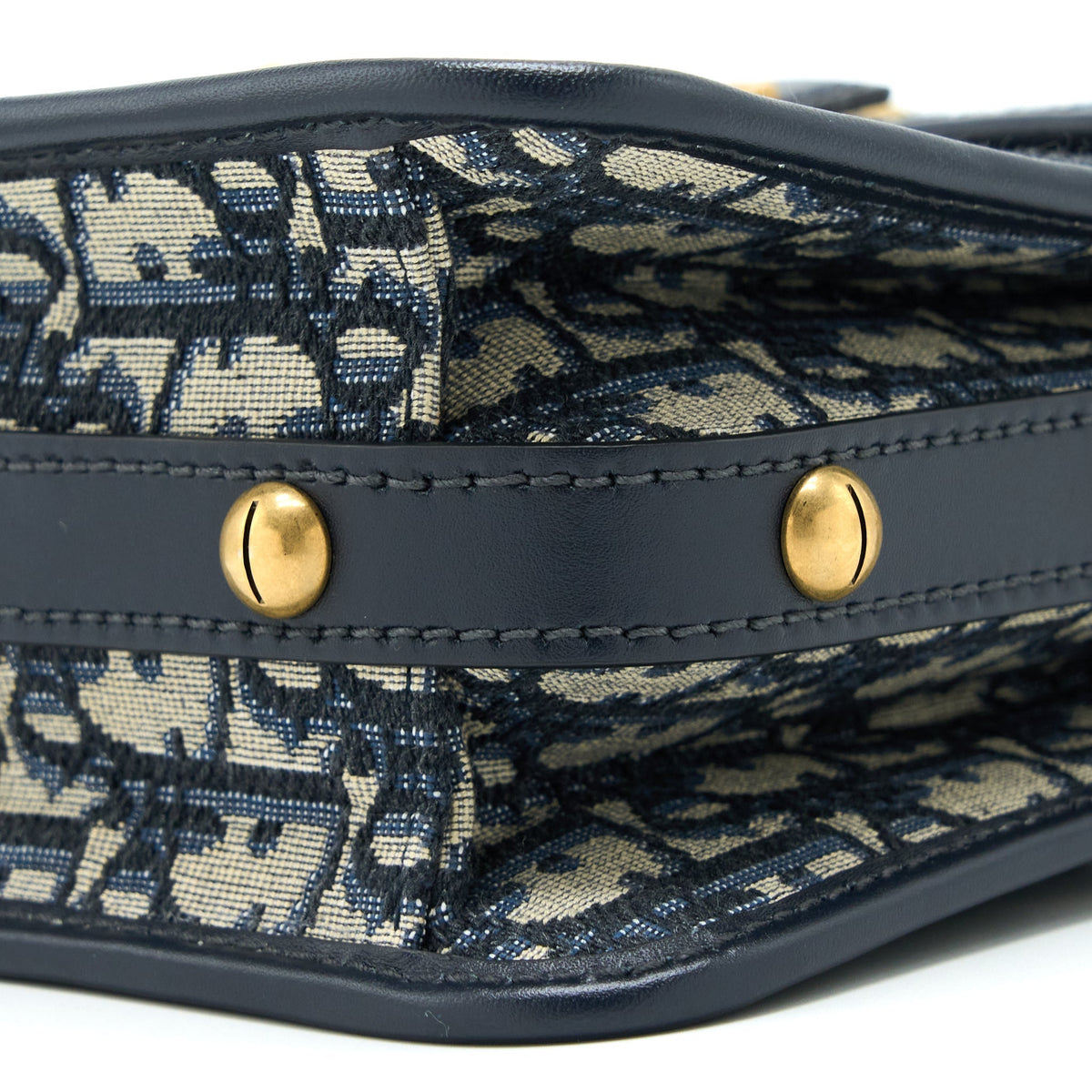 DIOR ADDICT VERTICAL MESSENGER BAG OBLIQUE CANVAS BLUE GHW