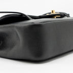 Chanel Small Preppy Coco Shoulder Flap Bag Grained Shiny Calfskin Black GHW (Microchip)