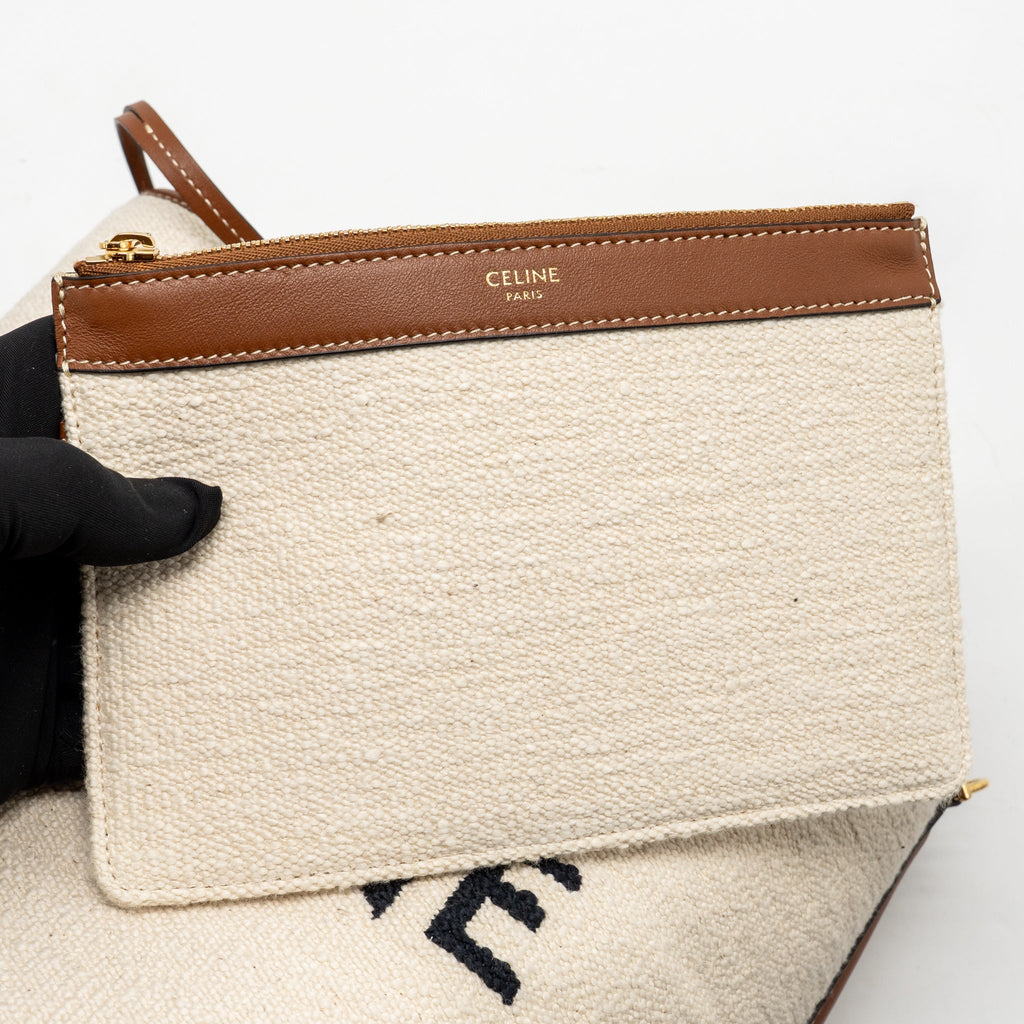 Celine 16 Bucket Bag Canvas / Leather Natural / Tan GHW
