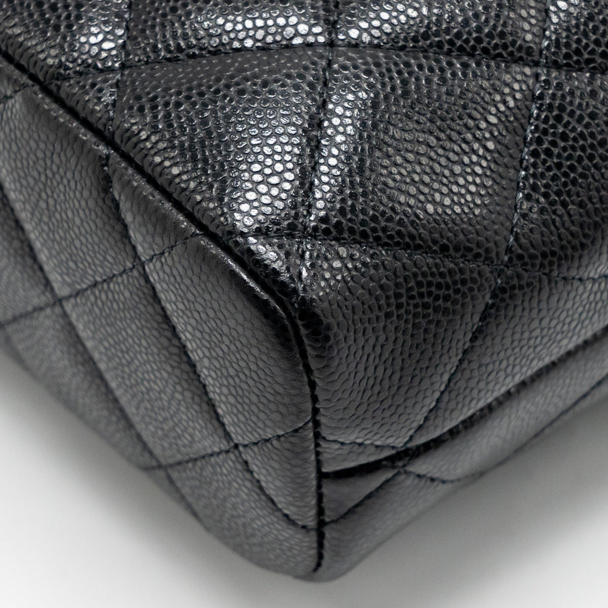 CHANEL 25C QUILTED HOBO BAG CAVIAR BLACK GHW (MICROCHIP)