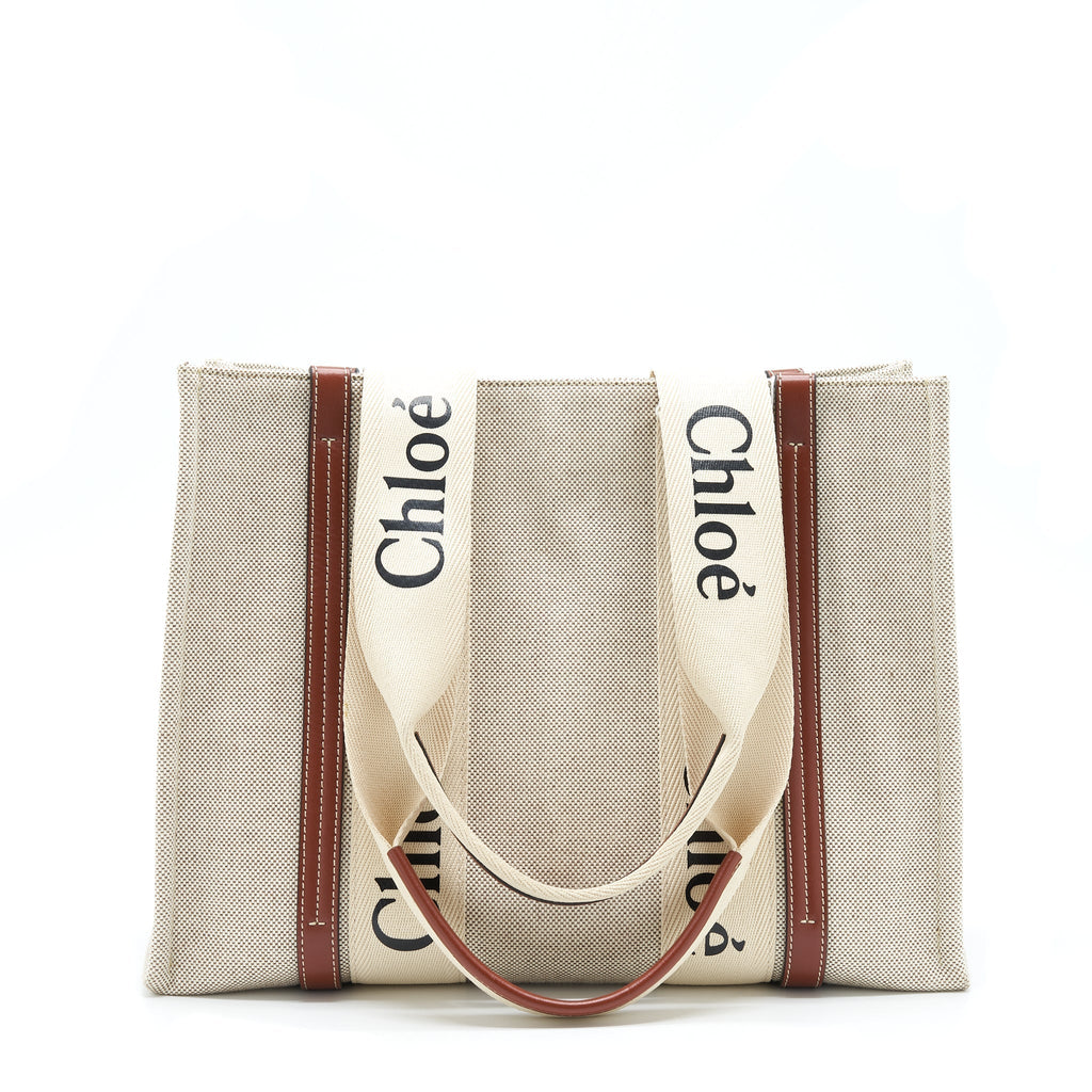 CHLOE CANVAS TOTE SHOULDER BAG