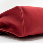 HERMES HERBAG 31 ZIP BAG CANVAS/HUNTER LEATHER RED SHW