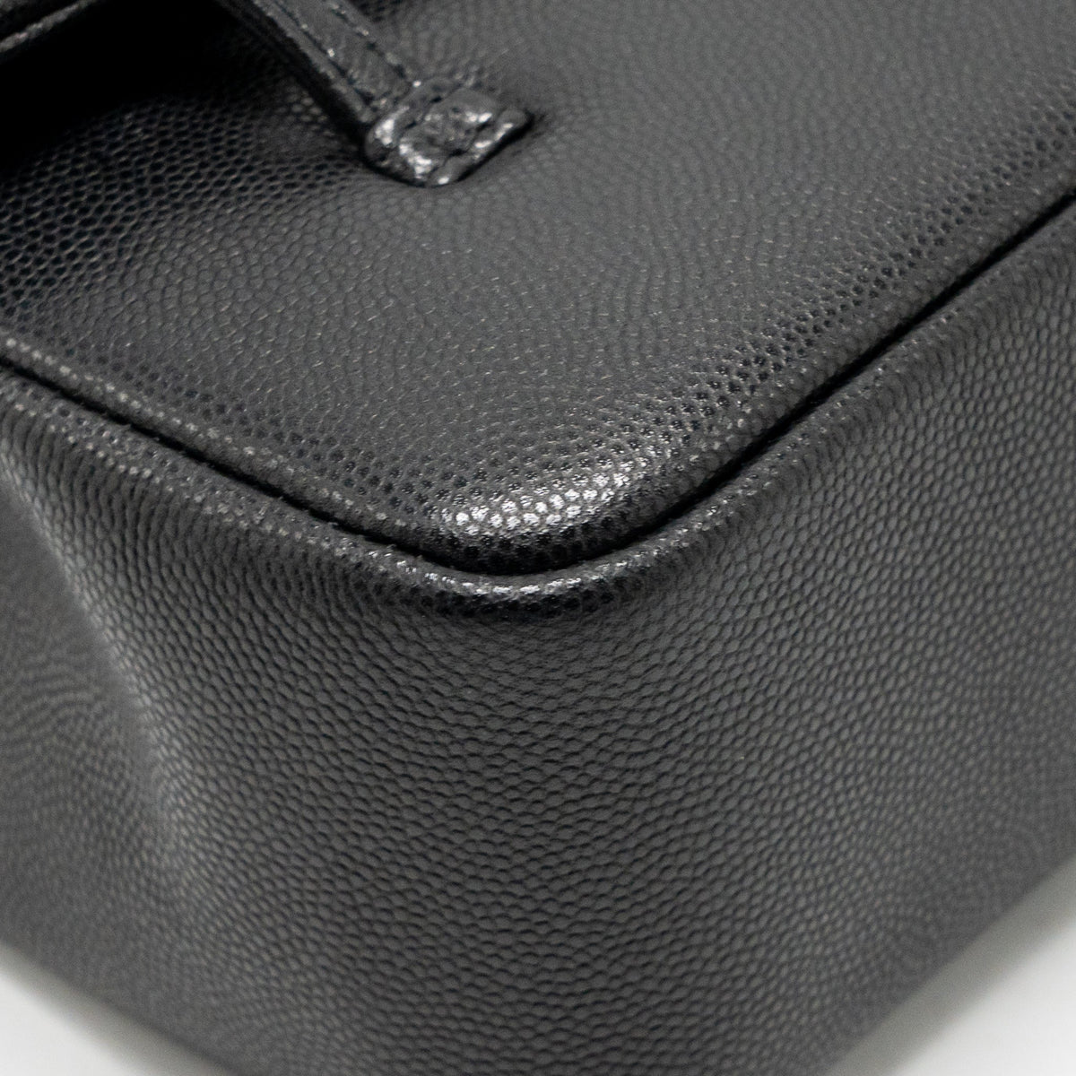 Chanel Small Preppy Coco Shoulder Flap Bag Grained Shiny Calfskin Black GHW (Microchip)