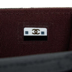 CHANEL MINI FLAP CARD HOLDER WITH CHAIN CAVIAR BLACK LGHW