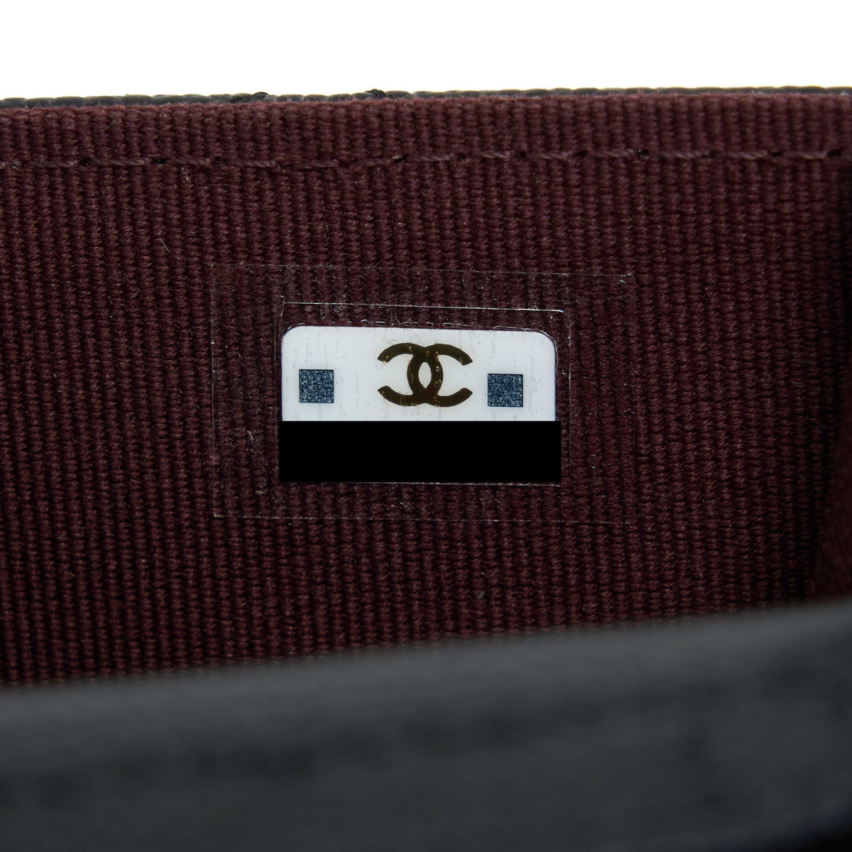 CHANEL MINI FLAP CARD HOLDER WITH CHAIN CAVIAR BLACK LGHW