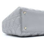 DIOR MEDIUM LADY DIOR LAMBSKIN GREY LGHW
